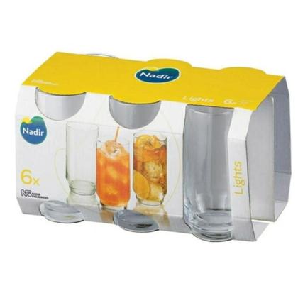 Imagem de Jogo Copo Lights Agua Suco Vidro Long Drink 300ml - Kit 6 un - NADIR FIGUEIREDO