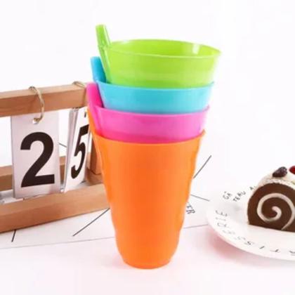 Imagem de Jogo Copo Plastico 240 Ml Colorido Com Canudo