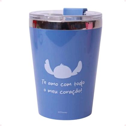 Imagem de Jogo Copo Viagem Snap 300ml Stitch e Angel Namorados Disney Oficial