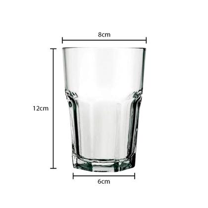 Imagem de Jogo copo vidro grosso 350ml sucos água bebida drinks bar