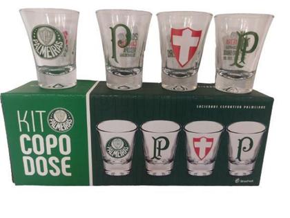 Imagem de Jogo copos de dose palmeiras 4 pçs oficial - BRASFOOT PRESENTES