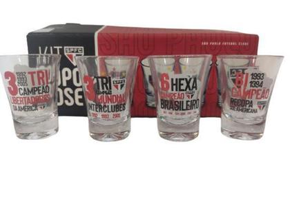 Imagem de Jogo copos de dose são paulo 4 pçs oficial - BRASFOOT