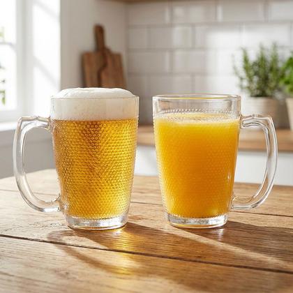 Imagem de Jogo Copos De Vidro Canecas Chopp De 316ml Conjunto Kit 6pçs