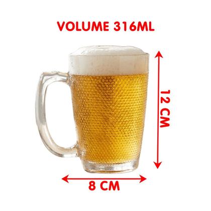 Imagem de Jogo Copos De Vidro Canecas Chopp De 316ml Conjunto Kit 6pçs