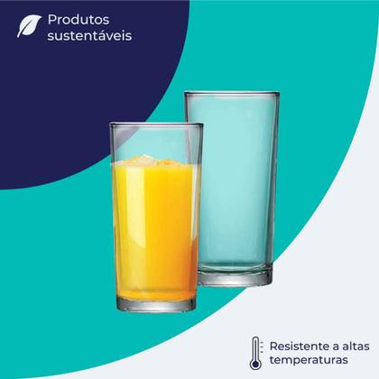 Imagem de Jogo Copos de Vidro Long Drink Copo Para Água e Suco 255ml 6 Peças Ruvolo
