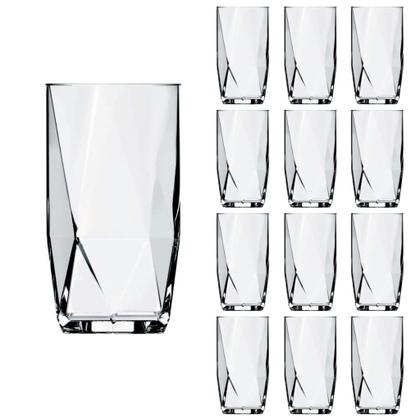 Imagem de Jogo Copos Topazio 360 Ml Nadir Vidro Suco Agua 8 Unidades