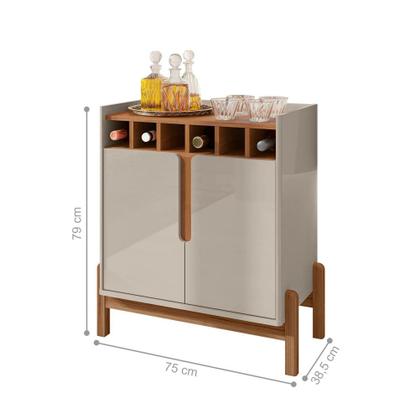 Imagem de Jogo Cristaleira e Bar Oct Off White Cedro 