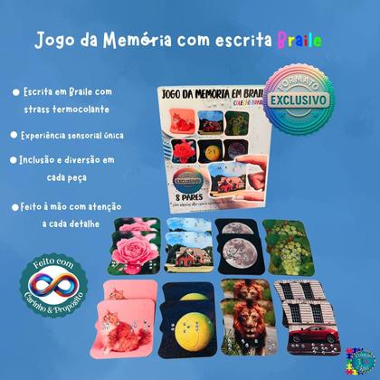 Imagem de Jogo Da Memória 8 Pares Cognitivo Inclusivo Em Braile