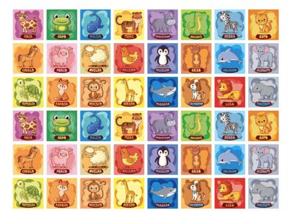 Imagem de Jogo da Memória Animais 48 peças Brinquedo Infantil Educativo
