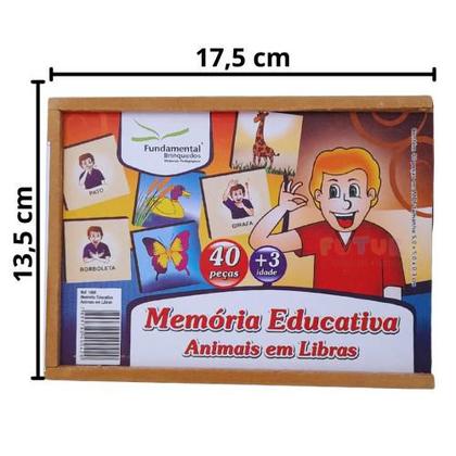Imagem de Jogo Da Memória Animais Libras Brinquedo Educativo Inclusivo