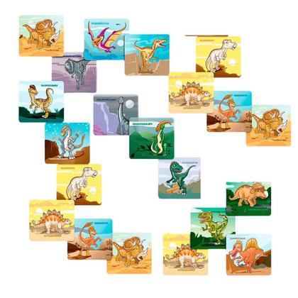 Imagem de Jogo da Memória Dinossauros 40Pçs Divertido Infantil Lúdico - Pais e Filhos