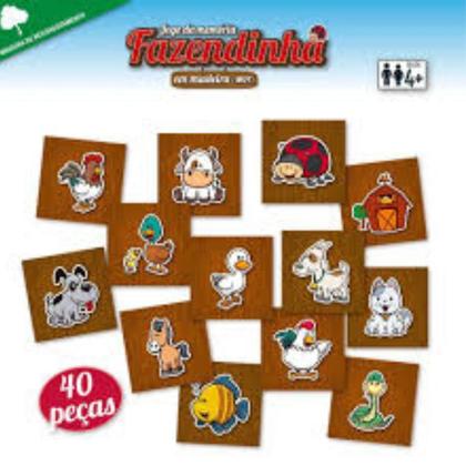 Imagem de Jogo Da Memoria Fazendinha em Madeira - Pais e Filhos