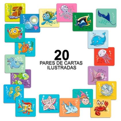 Imagem de Jogo da Memória Fundo do Mar - Pais &amp Filhos