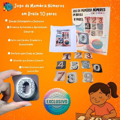 Imagem de Jogo Da Memória Números Em Braile 10 Pares