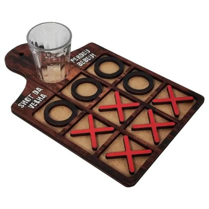 Imagem de Jogo da Velha Clássico com Copo Shots e Drinks Diversão Decor