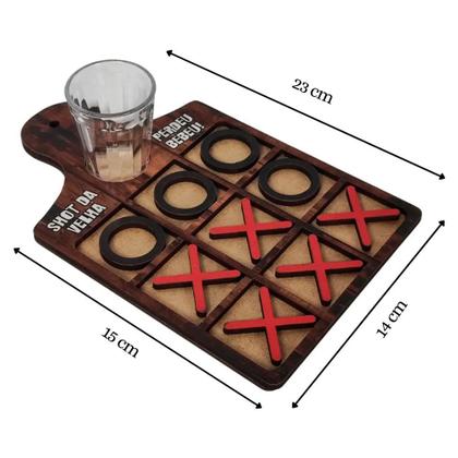 Imagem de Jogo da Velha Clássico com Copo Shots e Drinks Diversão Decor