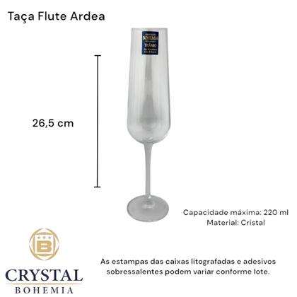 Imagem de Jogo de 06 Taças Flute 220ml Champanhe Cristal Bohemia Ardea