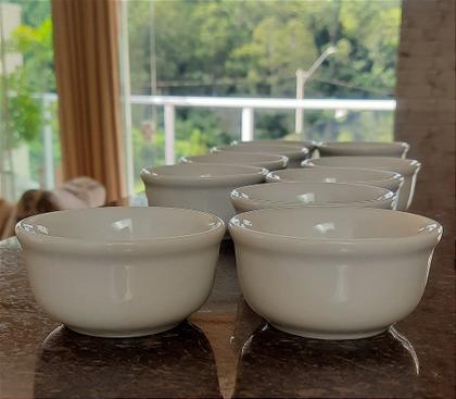Imagem de Jogo de 10 Cumbucas/Tigelas de Porcelana Branca - 120ml