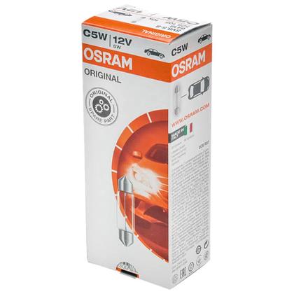 Imagem de Jogo de 10 Lâmpadas Osram Torpedo 36mm C5W 5W Luz Branca com Base Standard Original Line Automotiva Original