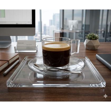 Imagem de Jogo de 12 peças para café Dia a Dia em vidro 90ml Mesa Posta Escritorio Full Fit