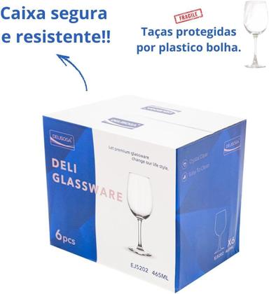 Imagem de Jogo de 12 Taças para Água e Vinho em Vidro 465ml