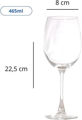 Imagem de Jogo de 12 Taças para Água e Vinho em Vidro 465ml