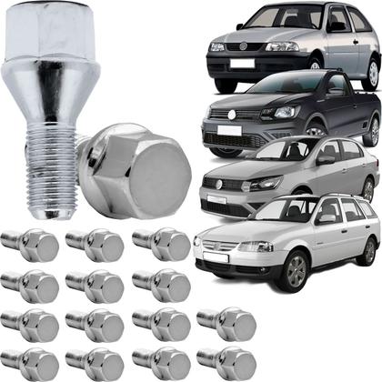 Imagem de Jogo De 16 Parafusos Cromado Vw Gol G5 Saveiro Voyage