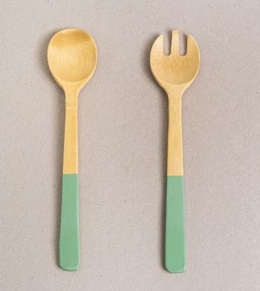 Imagem de Jogo de 2 Utensilios Para Salada 31cm - Oikos VERDE SÁLVIA