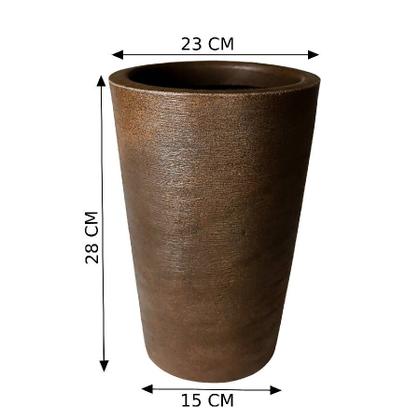 Imagem de Jogo de 2 vasos decorativo coluna redonda varanda e jardim 28 x 23