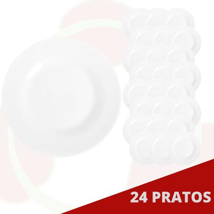 Imagem de Jogo de 24 Pratos Redondo Raso Opaline Nadir Refeição Menu 27CM