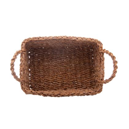 Imagem de Jogo de 3 Cestas retangulares de fibra natural com alça Wolff Casa - 29476