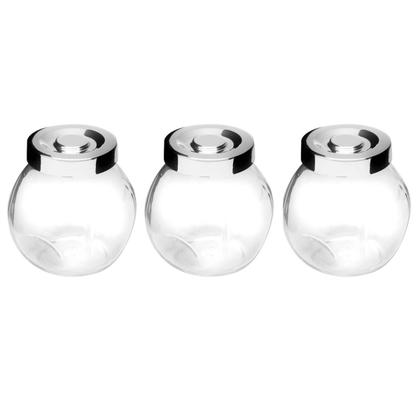 Imagem de Jogo De 3 Potes De Vidro Para Temperos Casambiente