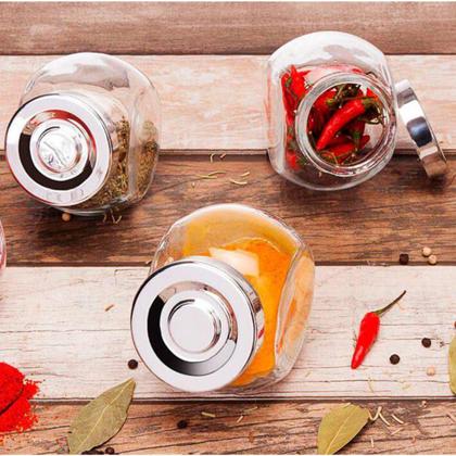 Imagem de Jogo De 3 Potes De Vidro Para Temperos Casambiente