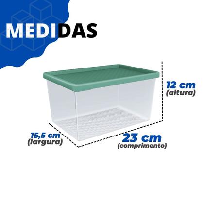 Imagem de Jogo De 3 Potes Organizadores Com Tampa Multiuso Porta Mantimentos Cozinha 2,9L UZ