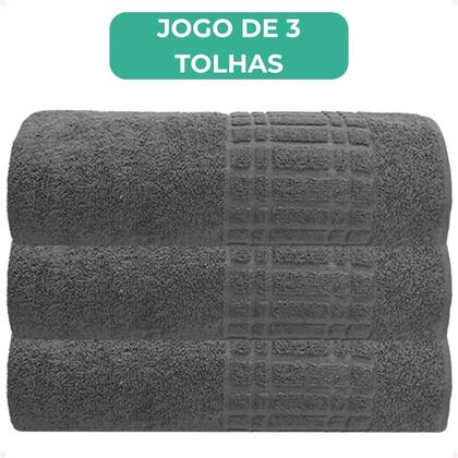 Imagem de Jogo de 3 Toalhas de Banho Loft 70 x 130 Camesa Para Hotel Pousada Hostel