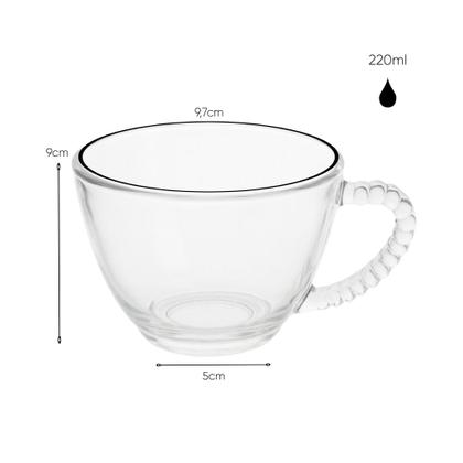 Imagem de Jogo de 3 Xícaras Transparente Bubbly 220ml