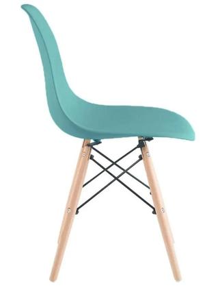 Imagem de Jogo de 4 Cadeiras Charles Eames Wood Design Eiffel Azul Atlântico