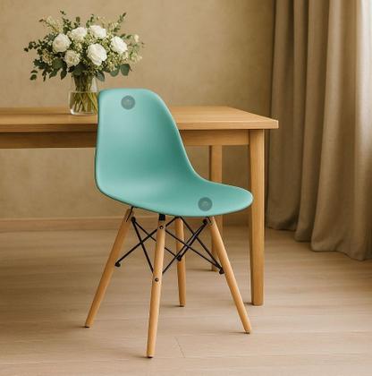 Imagem de Jogo de 4 Cadeiras Charles Eames Wood Design Eiffel Azul Atlântico