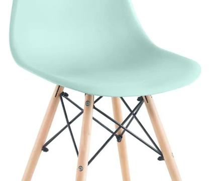 Imagem de Jogo de 4 Cadeiras Charles Eames Wood Design Eiffel Azul Surf
