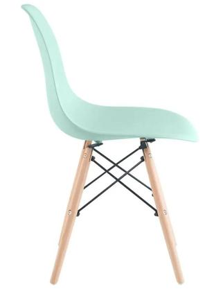 Imagem de Jogo de 4 Cadeiras Charles Eames Wood Design Eiffel Azul Surf
