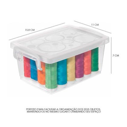 Imagem de Jogo de 4 Caixas Organizadoras com Trava e Tampa 650 ml Cristal Ordene