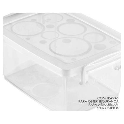 Imagem de Jogo de 4 Caixas Organizadoras com Trava e Tampa 650 ml Cristal Ordene