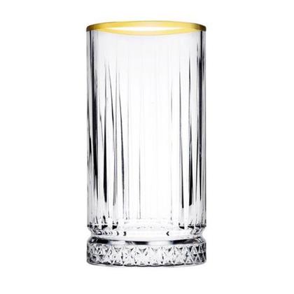 Imagem de Jogo de 4 Copos ALTOS com Borda Dourada Elysia 450ML - Pasabahce