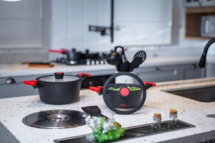 Imagem de Jogo de 4 Panelas Antiaderentes Em Mármore Autêntico Chef