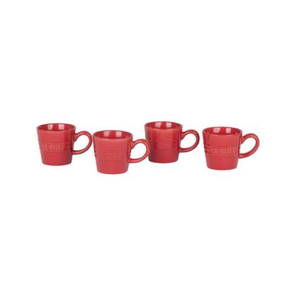 Imagem de Jogo de 4 Xícaras Para Café 110ml Vermelha Le Chef Hauskraft