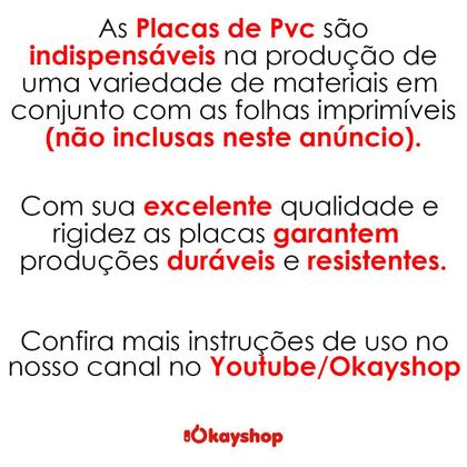 Imagem de Jogo De 40 Placas de PVC A4 P/ Folha Imprimível