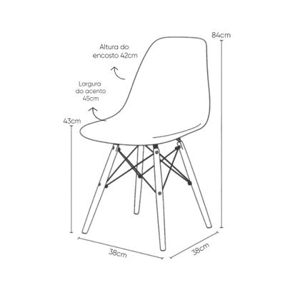 Imagem de Jogo de 6 Cadeiras Charles Eames Wood Design Eiffel Espaço Branco