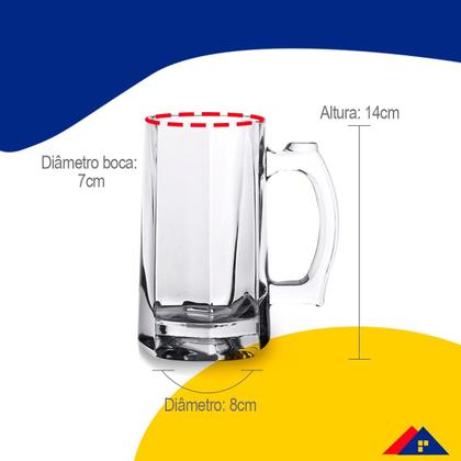 Jogo De 6 Canecas Para Chopp Zero Grau Freezer 340ml - Original line Imagem de Jogo De 6 Canecas Para Chopp Zero Grau Freezer 340ml