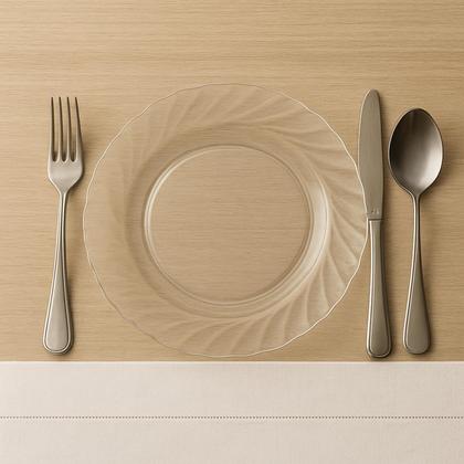 Imagem de Jogo de 6 Pratos de Vidro Fundo Sopa 22 cm Almoço Jantar Mesa Transparente