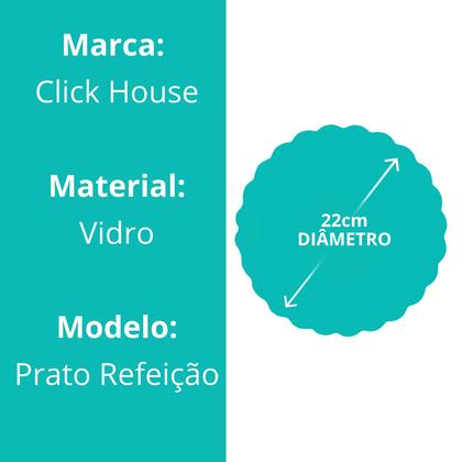 Imagem de Jogo de 6 Pratos de Vidro Fundo Sopa 22 cm Almoço Jantar Mesa Transparente
